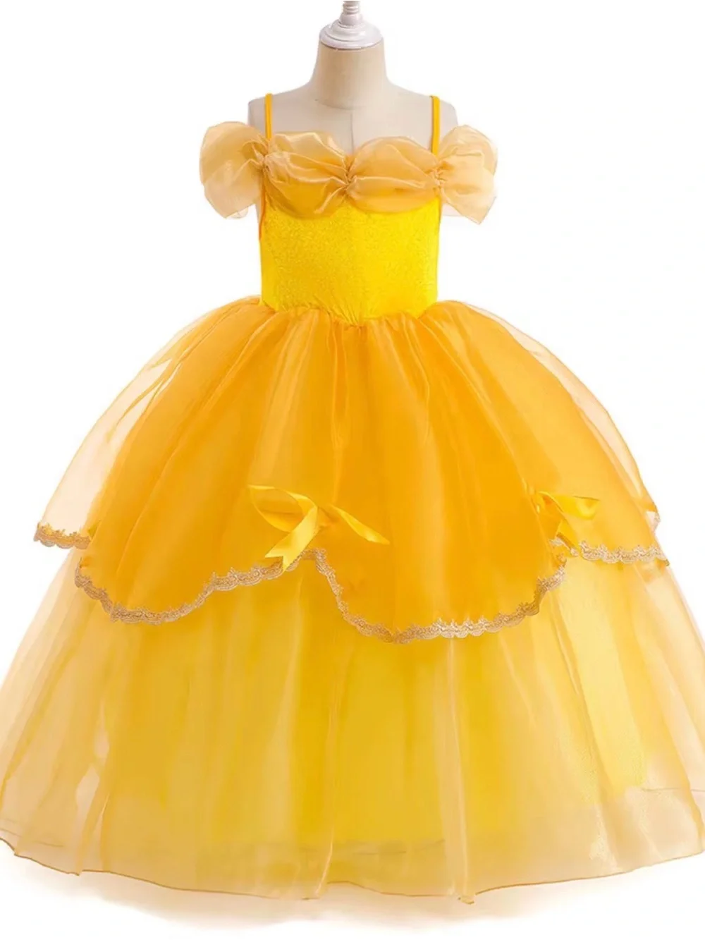 Yellow Princess Tulle Ball Gown Kids Costume